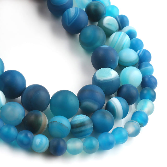 Natural Matte Stone Beads Dull Polish Pink Zebra Jaspers Agates Howlite Jades Mineral Beads for Jewelry Making DIY Bracelet 15''