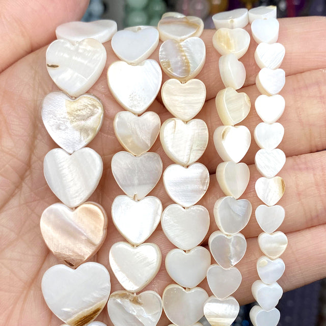 Natural White Love Heart Shell Mother Of Pearl Loose Spacer Beads For Jewelry Making DIY Bracelet Necklace Handmade 6/8/10mm