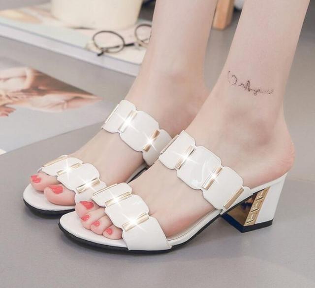 Sandals Women Square Heels Summer Sandals Peep Toe Ladies Multi Colors Wedge Shoes Sandalias de Verano Para Mujer