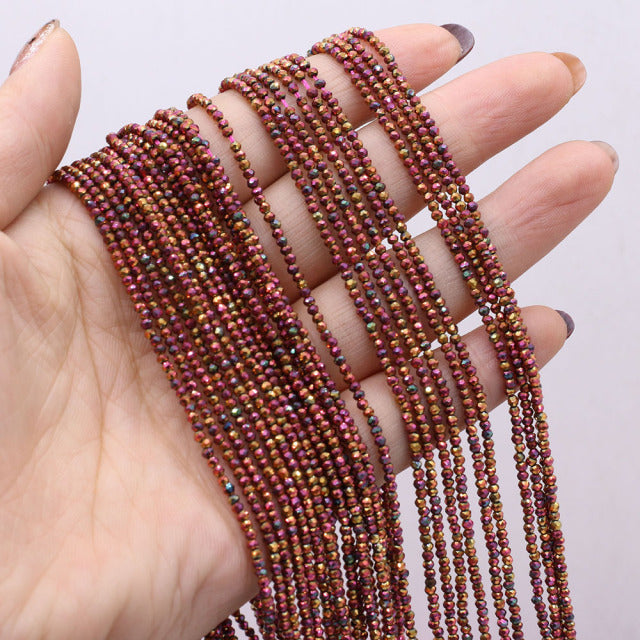 Natural Stone Shiny Quartzs Beads Small Faceted Spinel Bead for Jewelry Making Diy Necklace Bracelet Accessories 14inch