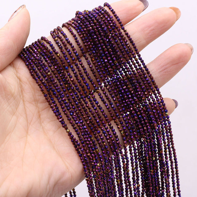 Natural Stone Shiny Quartzs Beads Small Faceted Spinel Bead for Jewelry Making Diy Necklace Bracelet Accessories 14inch
