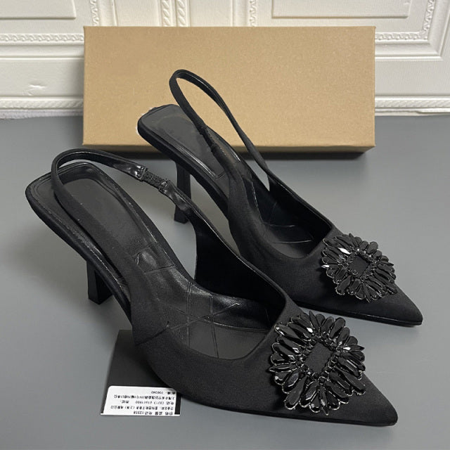Tino Kino Sexy Rhinestones Sandals Women Leopard Thin High Heels Ladies Pumps Ankle Strap Female 2022 Summer New Party Shoes