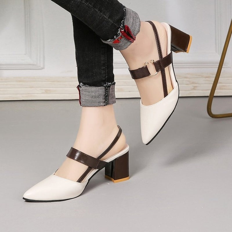 2022 Sandals Women's Summer New Pointy Chunky Sandals Large Size Women's Fashion Woman Shoes Sandals Women 2020