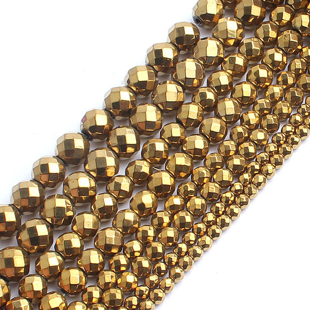 Natural Black Hematite Stone Round Loose Spacer Beads For DIY Jewelry Making Bracelet Earring Accessories 15'' 2 3 4 6 8 10 12mm