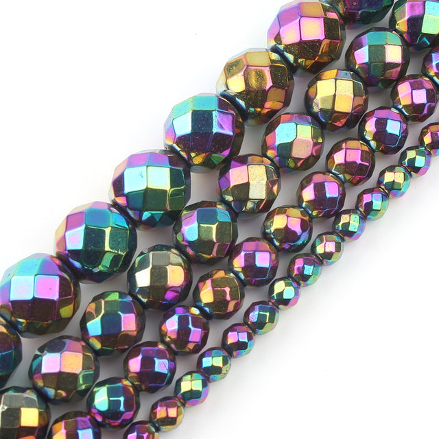Natural Black Hematite Stone Round Loose Spacer Beads For DIY Jewelry Making Bracelet Earring Accessories 15'' 2 3 4 6 8 10 12mm
