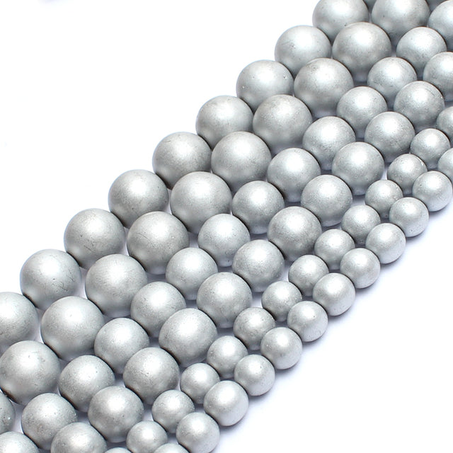 Natural Black Hematite Stone Round Loose Spacer Beads For DIY Jewelry Making Bracelet Earring Accessories 15'' 2 3 4 6 8 10 12mm