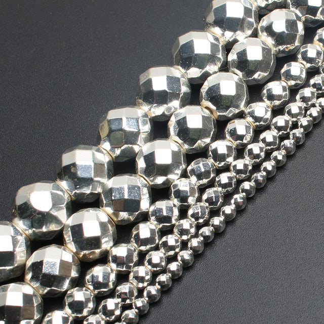 Natural Black Hematite Stone Round Loose Spacer Beads For DIY Jewelry Making Bracelet Earring Accessories 15'' 2 3 4 6 8 10 12mm