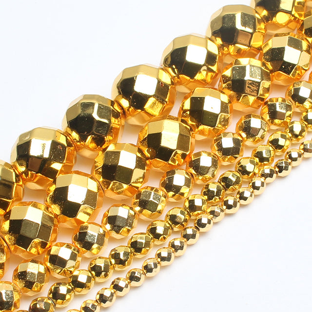 Natural Black Hematite Stone Round Loose Spacer Beads For DIY Jewelry Making Bracelet Earring Accessories 15'' 2 3 4 6 8 10 12mm