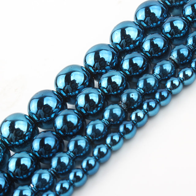 Natural Black Hematite Stone Round Loose Spacer Beads For DIY Jewelry Making Bracelet Earring Accessories 15'' 2 3 4 6 8 10 12mm