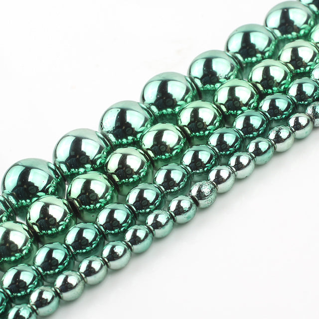 Natural Black Hematite Stone Round Loose Spacer Beads For DIY Jewelry Making Bracelet Earring Accessories 15'' 2 3 4 6 8 10 12mm