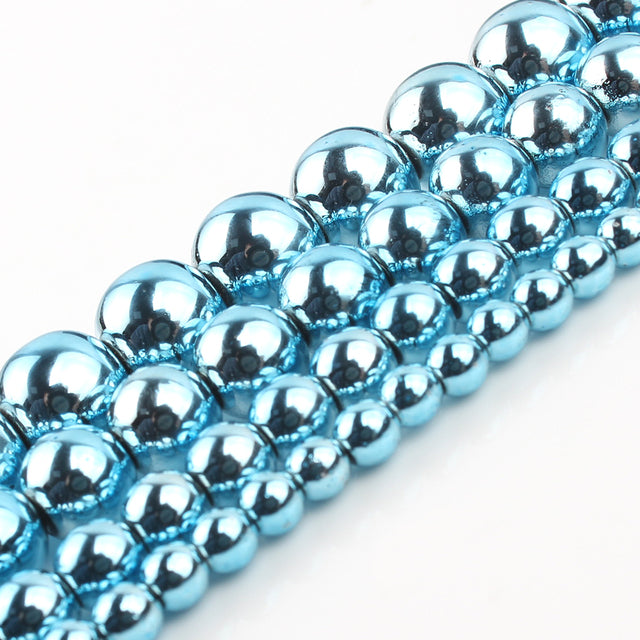 Natural Black Hematite Stone Round Loose Spacer Beads For DIY Jewelry Making Bracelet Earring Accessories 15'' 2 3 4 6 8 10 12mm