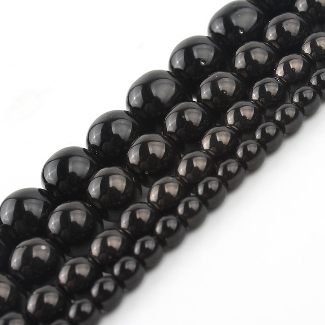 Natural Black Hematite Stone Round Loose Spacer Beads For DIY Jewelry Making Bracelet Earring Accessories 15'' 2 3 4 6 8 10 12mm