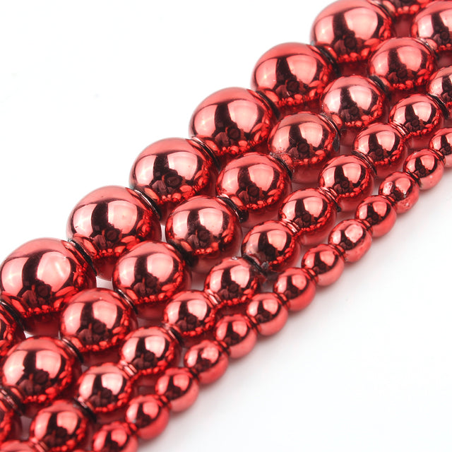 Natural Black Hematite Stone Round Loose Spacer Beads For DIY Jewelry Making Bracelet Earring Accessories 15'' 2 3 4 6 8 10 12mm