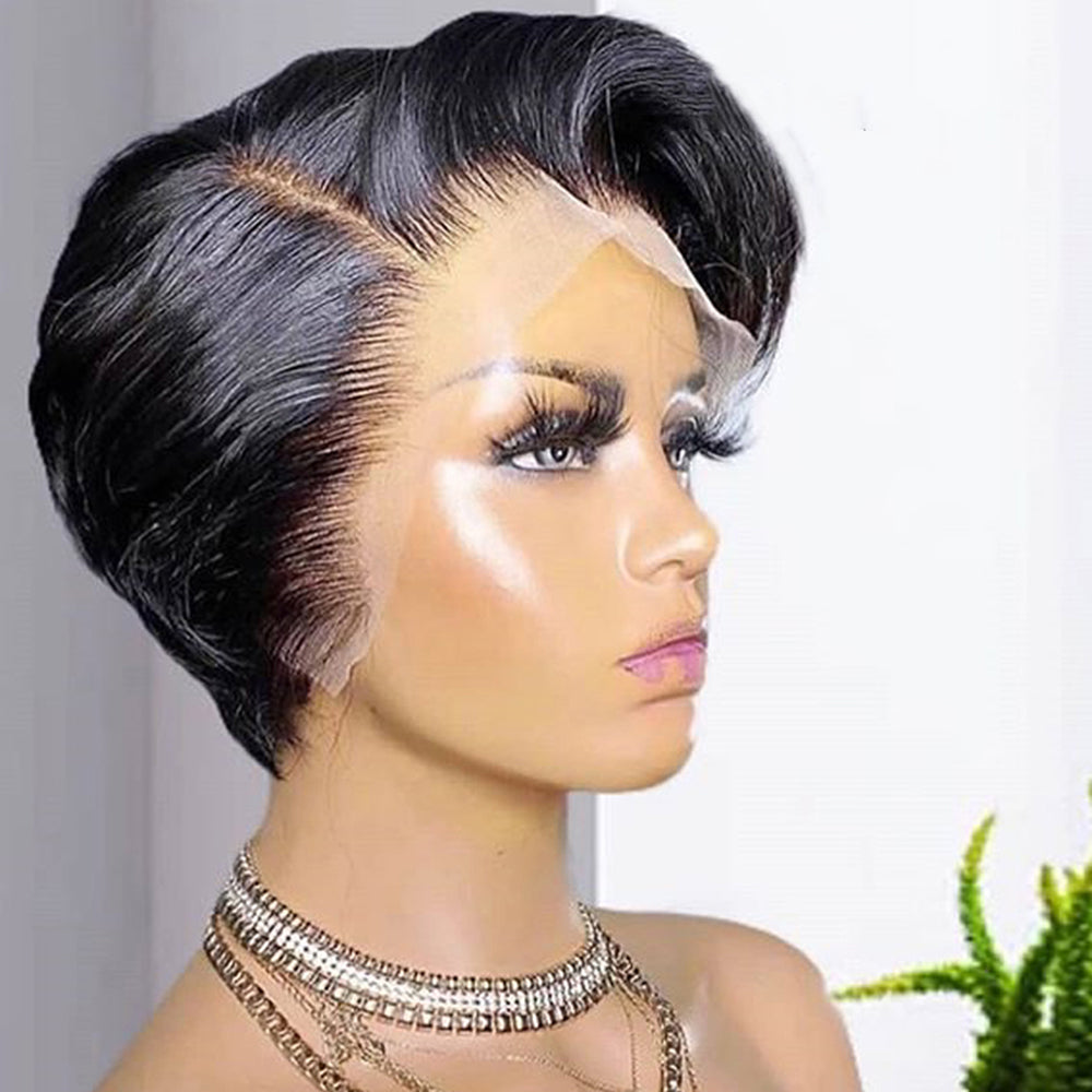 Short Bob Wig Pixie Cut Wig Straight Human Hair Wigs Cheap Human Hair Wig HD Transparent Lace Front Wig For Women Pre plucked