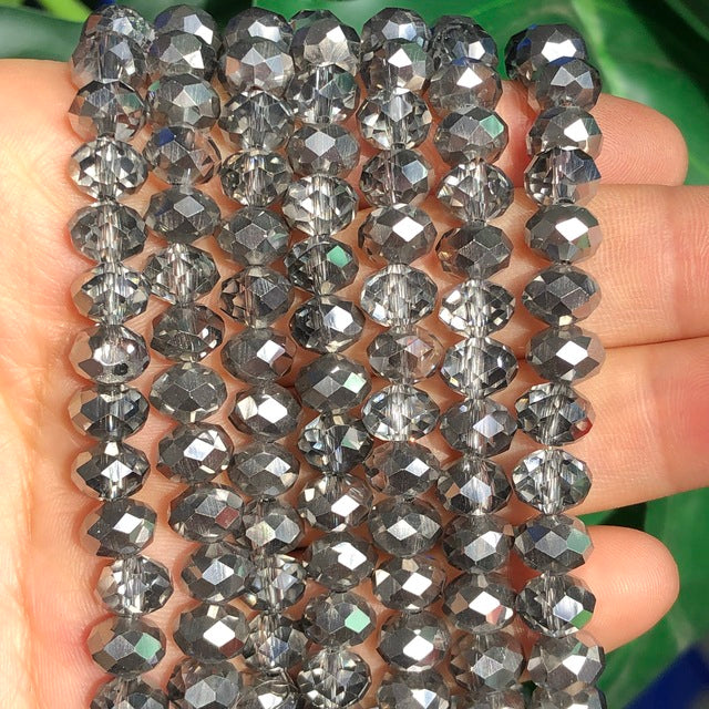 White AB Clear Rondelle Austria Crystal Beads Faceted Glass Beads Loose Spacer Beads For DIY Bracelet Jewelry Making Accessories
