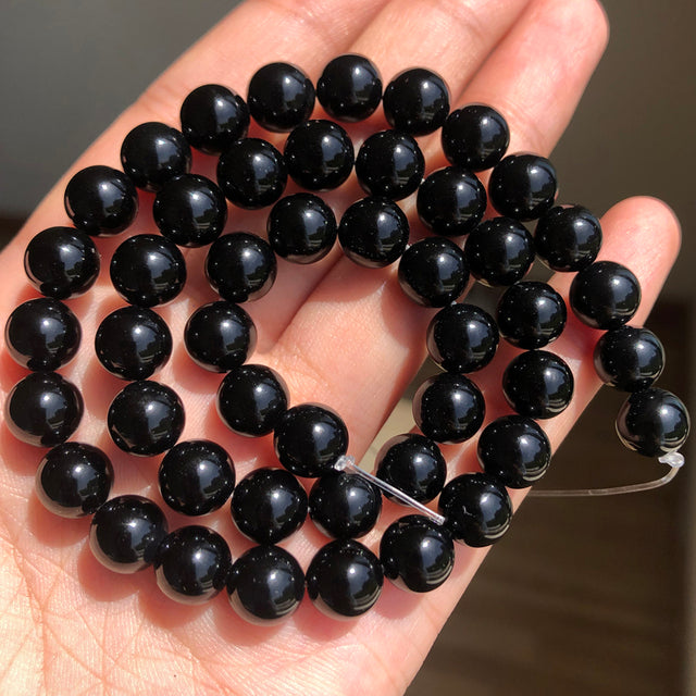 Wholesale 4-14mm Natural Black Volcanic Lava Stone Round Beads 15" Pick Size For Jewelry Making diy Bracelet