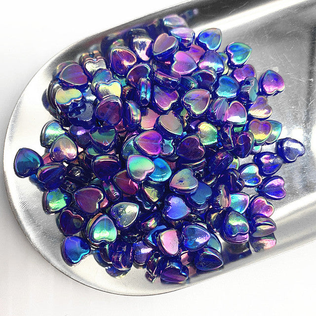 New 100pcs 8mm Transparent AB Charms Heart Shape Acrylic Beads Loose Spacer Beads for Jewelry Makeing DIY Handmade Bracelet