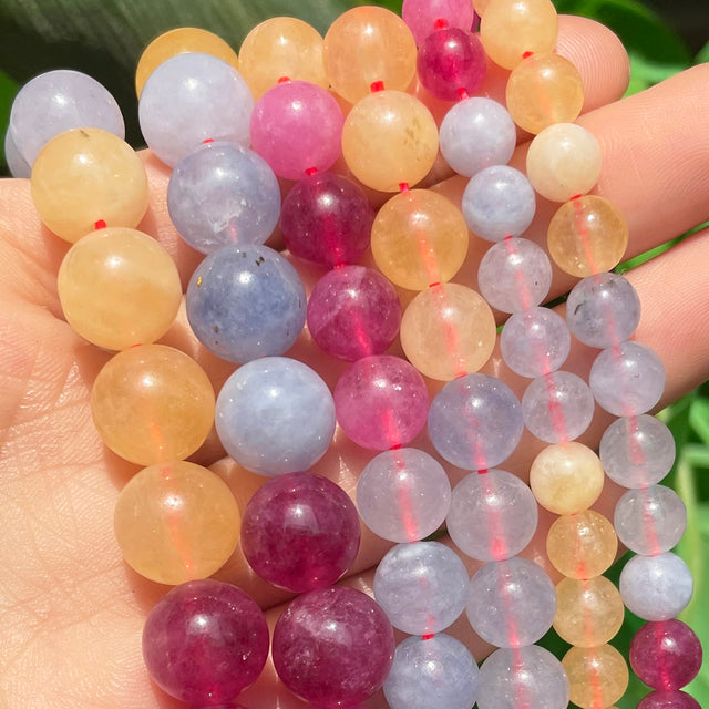 Natural Stone Dark Blue Chalcedony Jades Beads Round Loose Spacer Beads For Jewelry Making 4/6/8/10/12mm DIY Handmade Bracelets