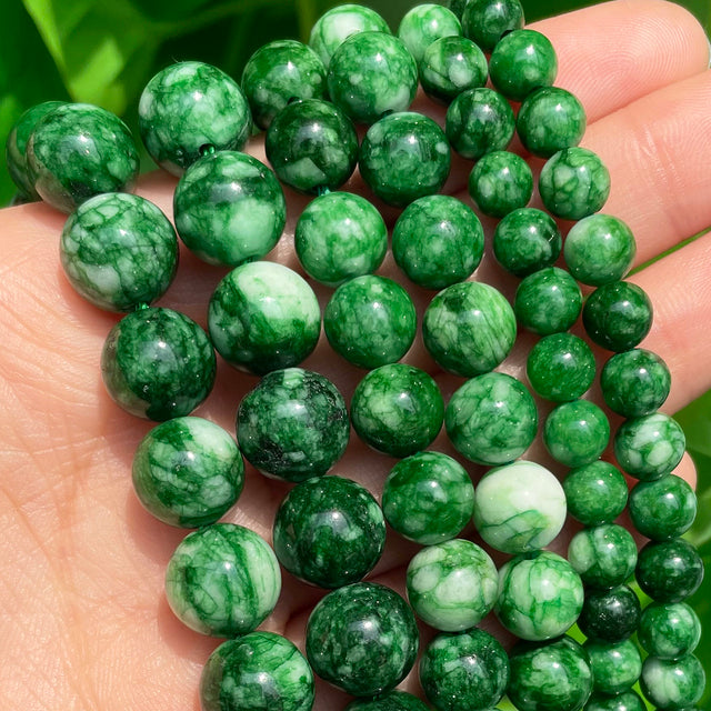 Natural Stone Dark Blue Chalcedony Jades Beads Round Loose Spacer Beads For Jewelry Making 4/6/8/10/12mm DIY Handmade Bracelets