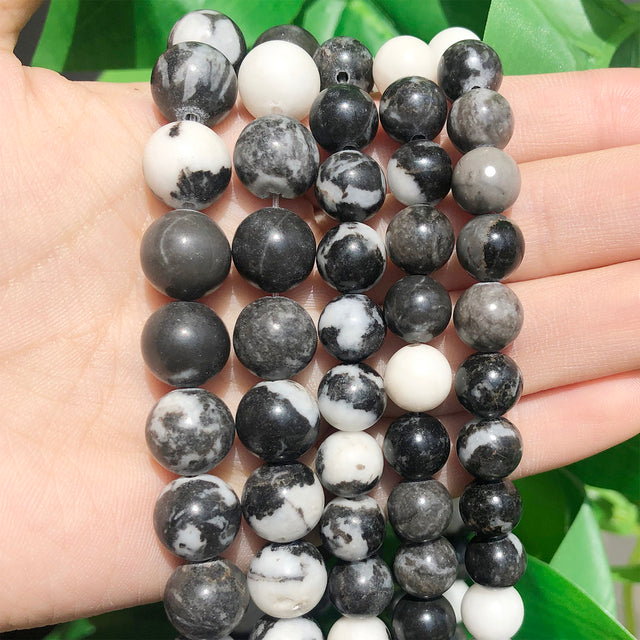 Natural Minerals Stone Matte Dull Polish Pink Zebra Jaspers Howlite Agates Beads for Jewelry Making DIY Bracelet 4-12mm Loose