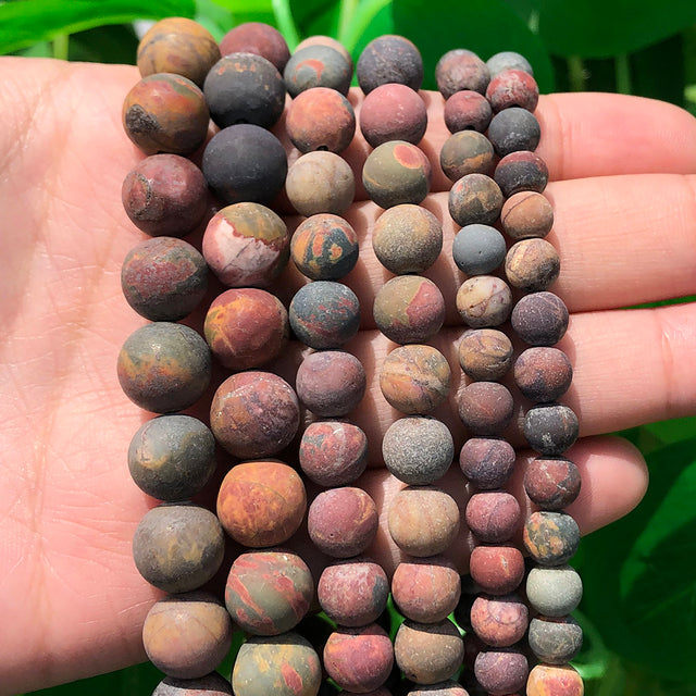 Natural Minerals Stone Matte Dull Polish Pink Zebra Jaspers Howlite Agates Beads for Jewelry Making DIY Bracelet 4-12mm Loose