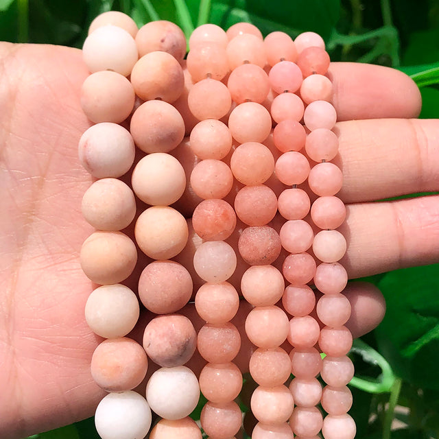 Natural Minerals Stone Matte Dull Polish Pink Zebra Jaspers Howlite Agates Beads for Jewelry Making DIY Bracelet 4-12mm Loose