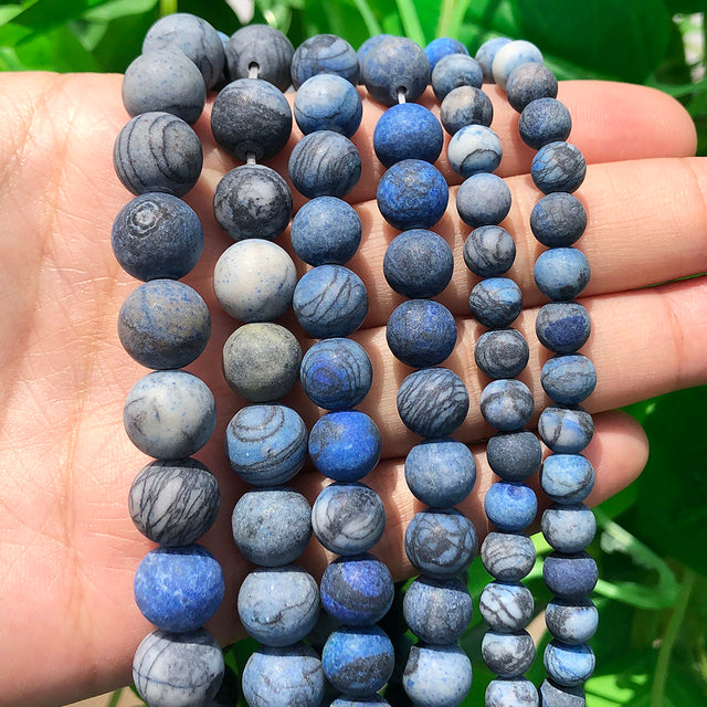 Natural Minerals Stone Matte Dull Polish Pink Zebra Jaspers Howlite Agates Beads for Jewelry Making DIY Bracelet 4-12mm Loose