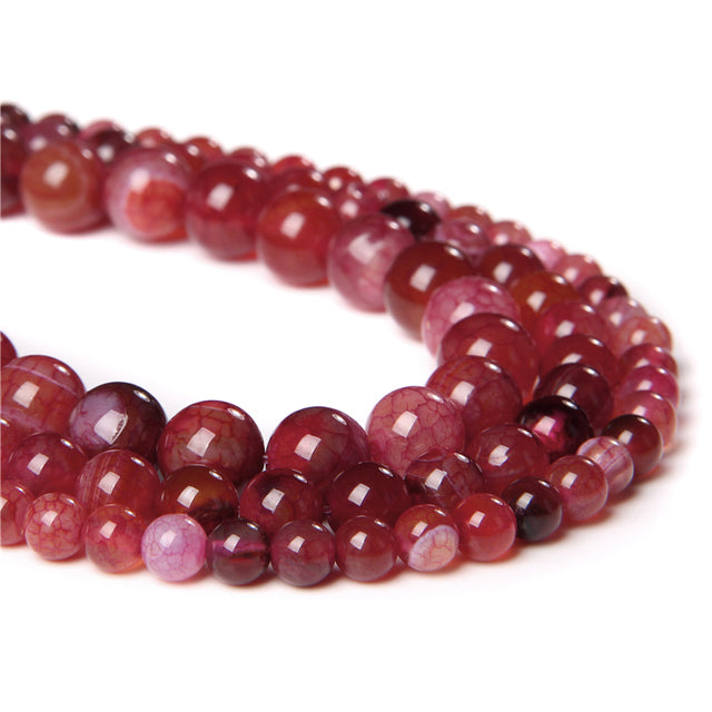 Natural orange agates Stone Beads Smooth Striped Agates Round stone loose spacer beads For Jewelry Making Diy Bracelets handmade