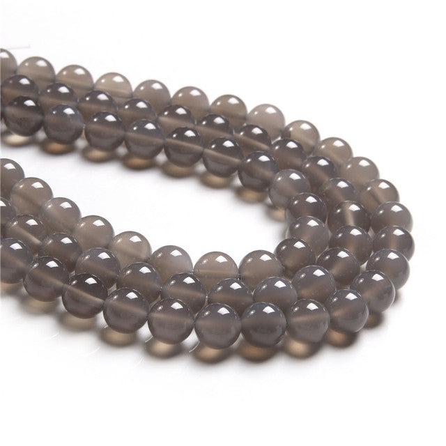 Natural orange agates Stone Beads Smooth Striped Agates Round stone loose spacer beads For Jewelry Making Diy Bracelets handmade