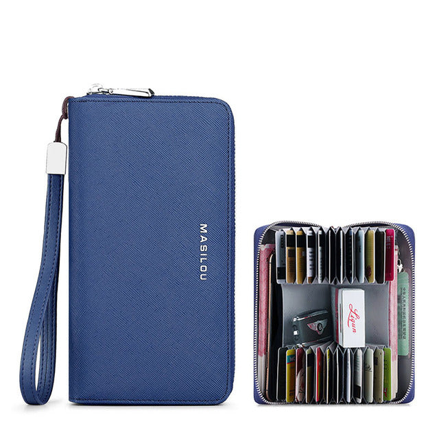Women's Long Zipper Wallet Genuine Leather Wallets for Women RFID Blocking Clutch Bag Credit Card Holder Bag Purses Wallet Men