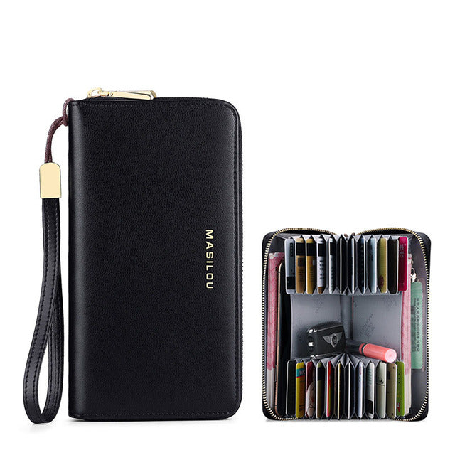 Women's Long Zipper Wallet Genuine Leather Wallets for Women RFID Blocking Clutch Bag Credit Card Holder Bag Purses Wallet Men
