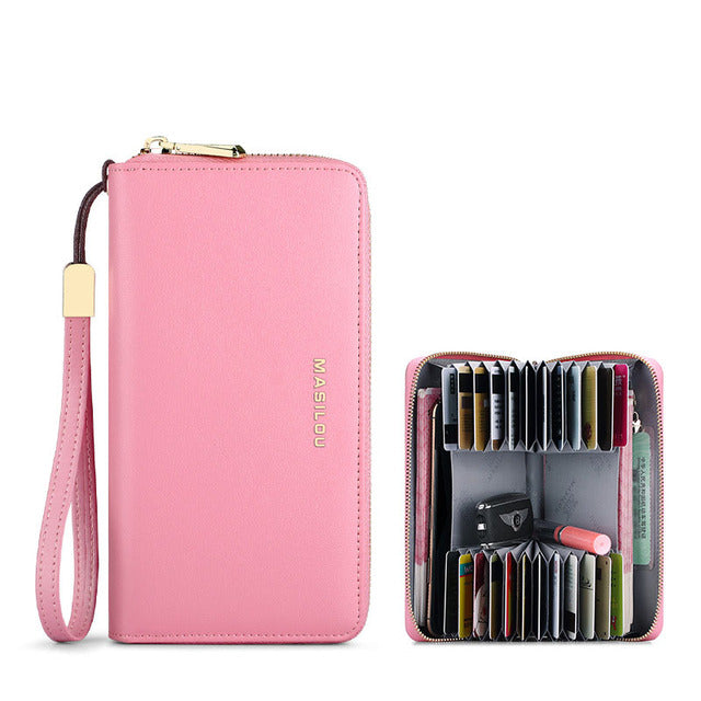 Women's Long Zipper Wallet Genuine Leather Wallets for Women RFID Blocking Clutch Bag Credit Card Holder Bag Purses Wallet Men