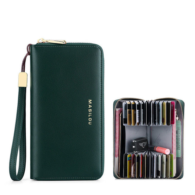 Women's Long Zipper Wallet Genuine Leather Wallets for Women RFID Blocking Clutch Bag Credit Card Holder Bag Purses Wallet Men