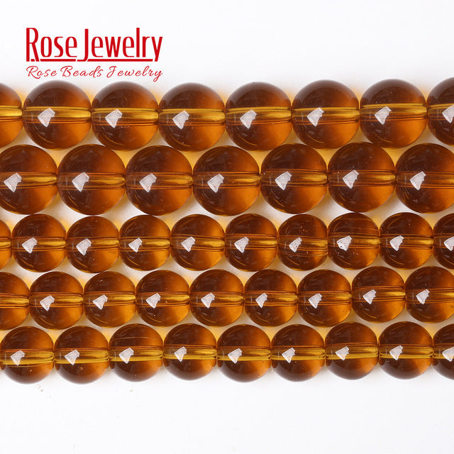 Wholesale Smooth Garnet Red Glass Crystal Round Loose Beads 15" Strand 4 6 8 10 12 mm For Jewelry Making Diy Bracelet Necklace