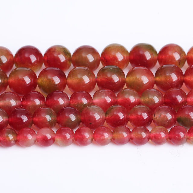 Wholesale Smooth Garnet Red Glass Crystal Round Loose Beads 15" Strand 4 6 8 10 12 mm For Jewelry Making Diy Bracelet Necklace