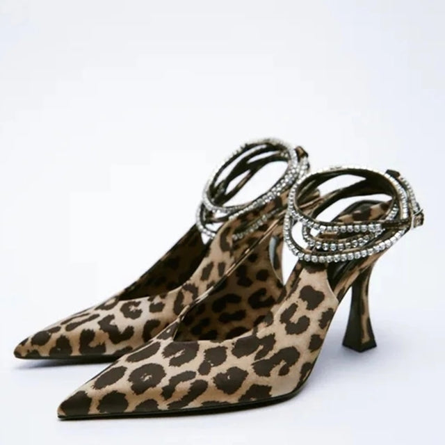 ZARZ 2022 Summer Cute Rhinestone Pointed Sandals Women Transparent High Heels Slippers Woman Elegant Sandals Shiny Sexy Pumps