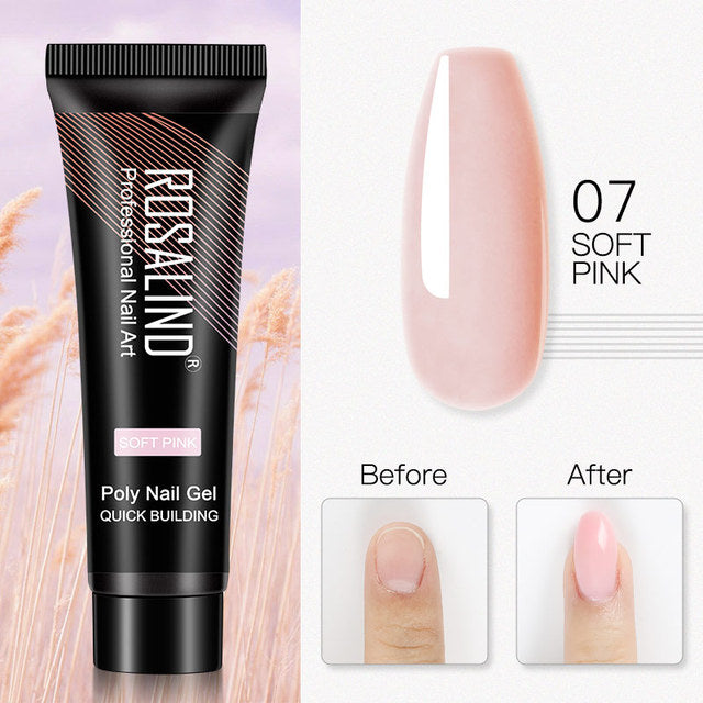ROSALIND Poly UV Nail Extension Gel Art Design Nail Supplies For Professionals Semi Permanent Varnishe Builder Nails Glue15ML
