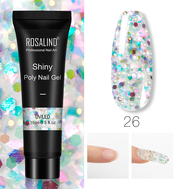 ROSALIND Poly UV Nail Extension Gel Art Design Nail Supplies For Professionals Semi Permanent Varnishe Builder Nails Glue15ML