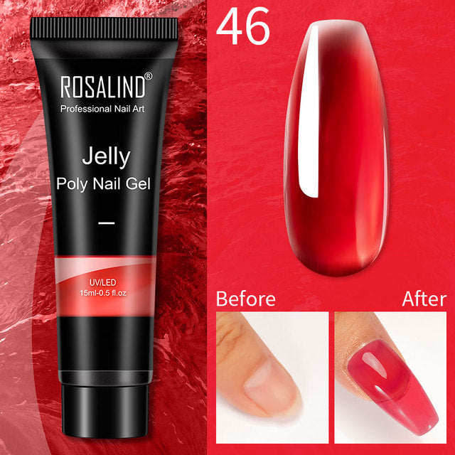 ROSALIND Poly UV Nail Extension Gel Art Design Nail Supplies For Professionals Semi Permanent Varnishe Builder Nails Glue15ML