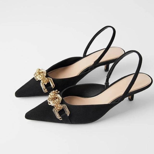 ZARZ 2022 Summer Cute Rhinestone Pointed Sandals Women Transparent High Heels Slippers Woman Elegant Sandals Shiny Sexy Pumps