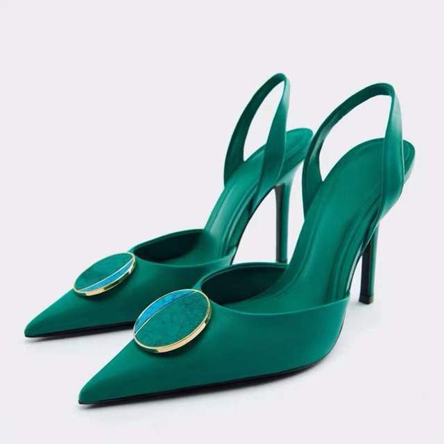 ZARZ 2022 Summer Cute Rhinestone Pointed Sandals Women Transparent High Heels Slippers Woman Elegant Sandals Shiny Sexy Pumps