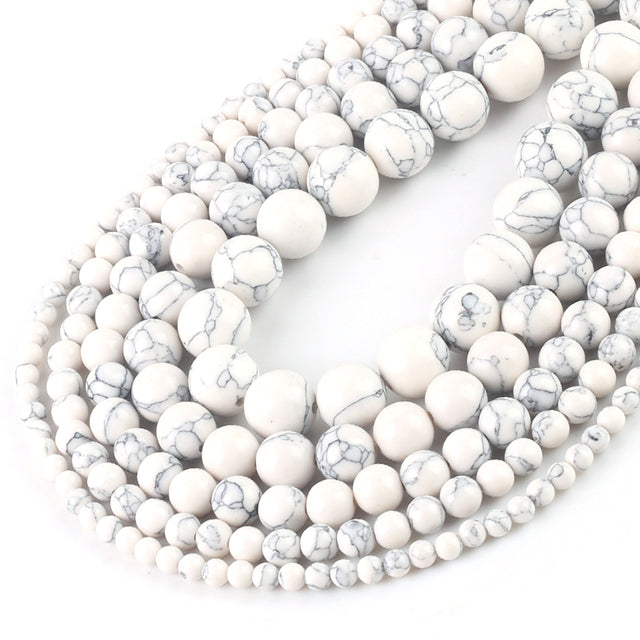 Wholesale Natural Stone Beads Red Howlite Turquoises Round Loose Beads for Jewelry Making DIY Bracelets Necklace 4/6/8/10/12mm