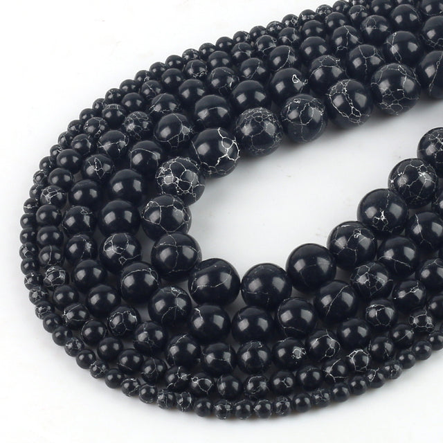 Wholesale Natural Stone Beads Red Howlite Turquoises Round Loose Beads for Jewelry Making DIY Bracelets Necklace 4/6/8/10/12mm