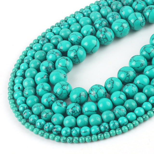 Wholesale Natural Stone Beads Red Howlite Turquoises Round Loose Beads for Jewelry Making DIY Bracelets Necklace 4/6/8/10/12mm