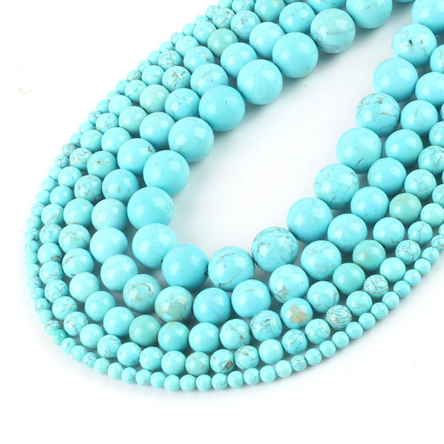 Wholesale Natural Stone Beads Red Howlite Turquoises Round Loose Beads for Jewelry Making DIY Bracelets Necklace 4/6/8/10/12mm