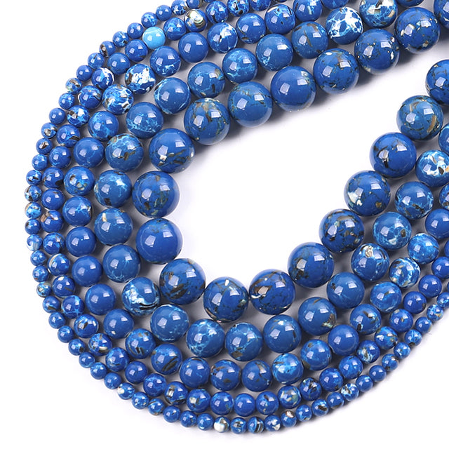 Wholesale Natural Stone Beads Red Howlite Turquoises Round Loose Beads for Jewelry Making DIY Bracelets Necklace 4/6/8/10/12mm