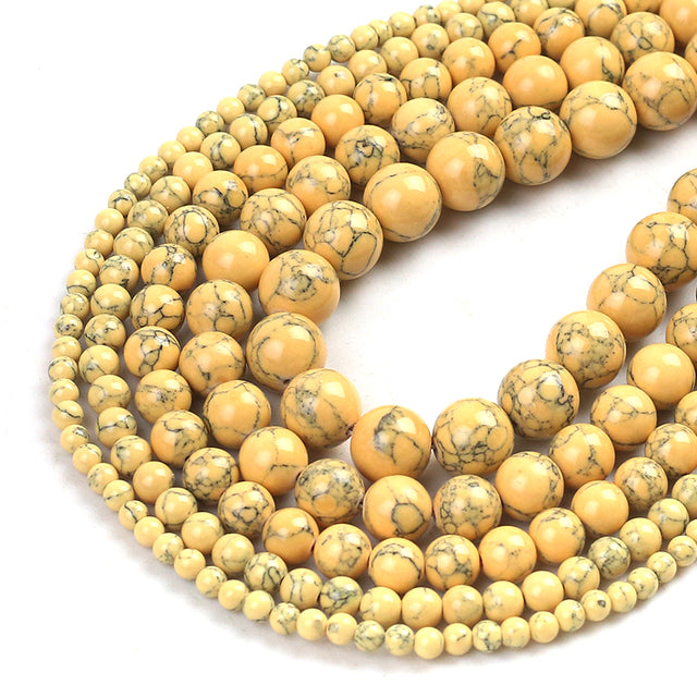 Wholesale Natural Stone Beads Red Howlite Turquoises Round Loose Beads for Jewelry Making DIY Bracelets Necklace 4/6/8/10/12mm