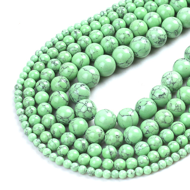 Wholesale Natural Stone Beads Red Howlite Turquoises Round Loose Beads for Jewelry Making DIY Bracelets Necklace 4/6/8/10/12mm