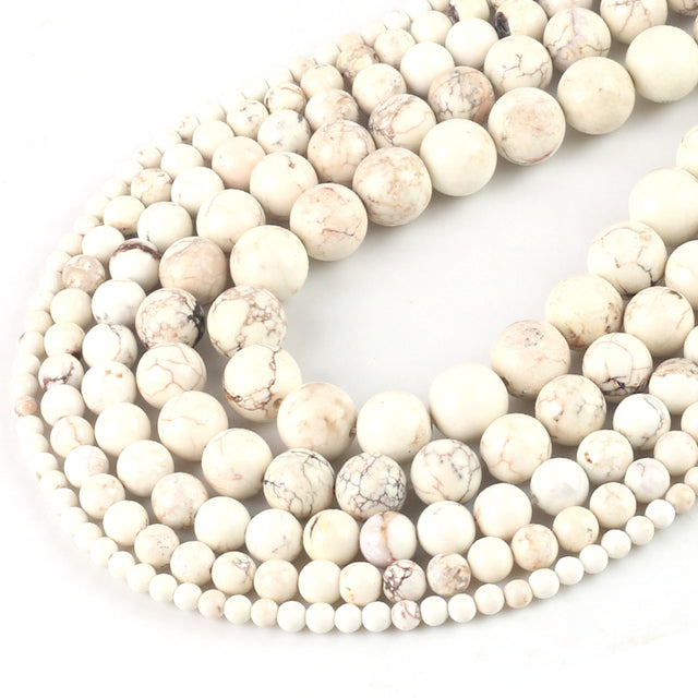 Wholesale Natural Stone Beads Red Howlite Turquoises Round Loose Beads for Jewelry Making DIY Bracelets Necklace 4/6/8/10/12mm