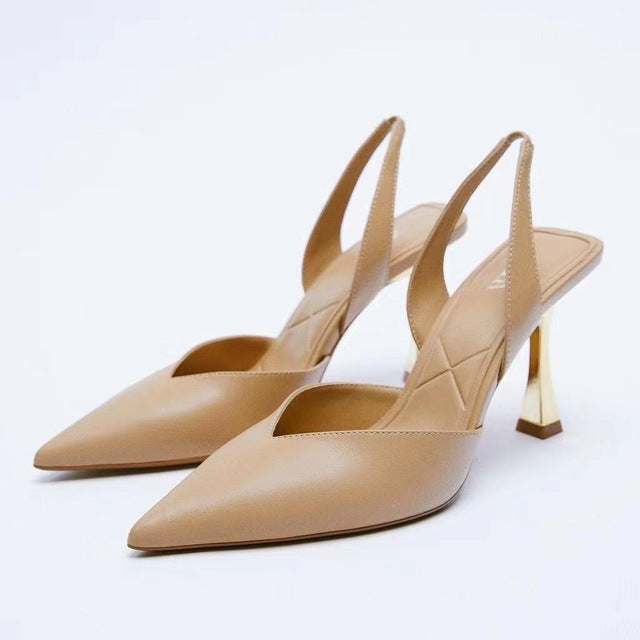 ZARZ 2022 Summer Cute Rhinestone Pointed Sandals Women Transparent High Heels Slippers Woman Elegant Sandals Shiny Sexy Pumps